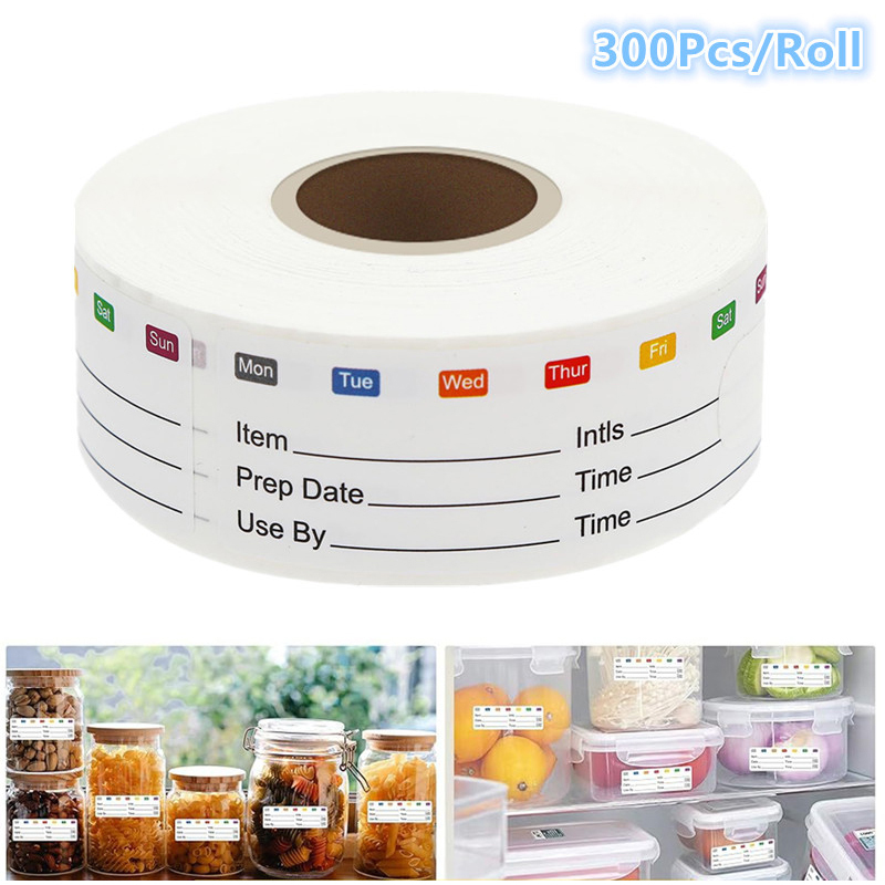 Food Storage Expiration Dates - 300Pcs/Roll Kitchen Date Food Sticker Label