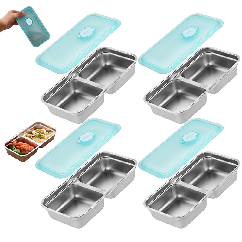 Food Storage Lunch Box - Portable Stainless Steel Fresh-keeping Box Food