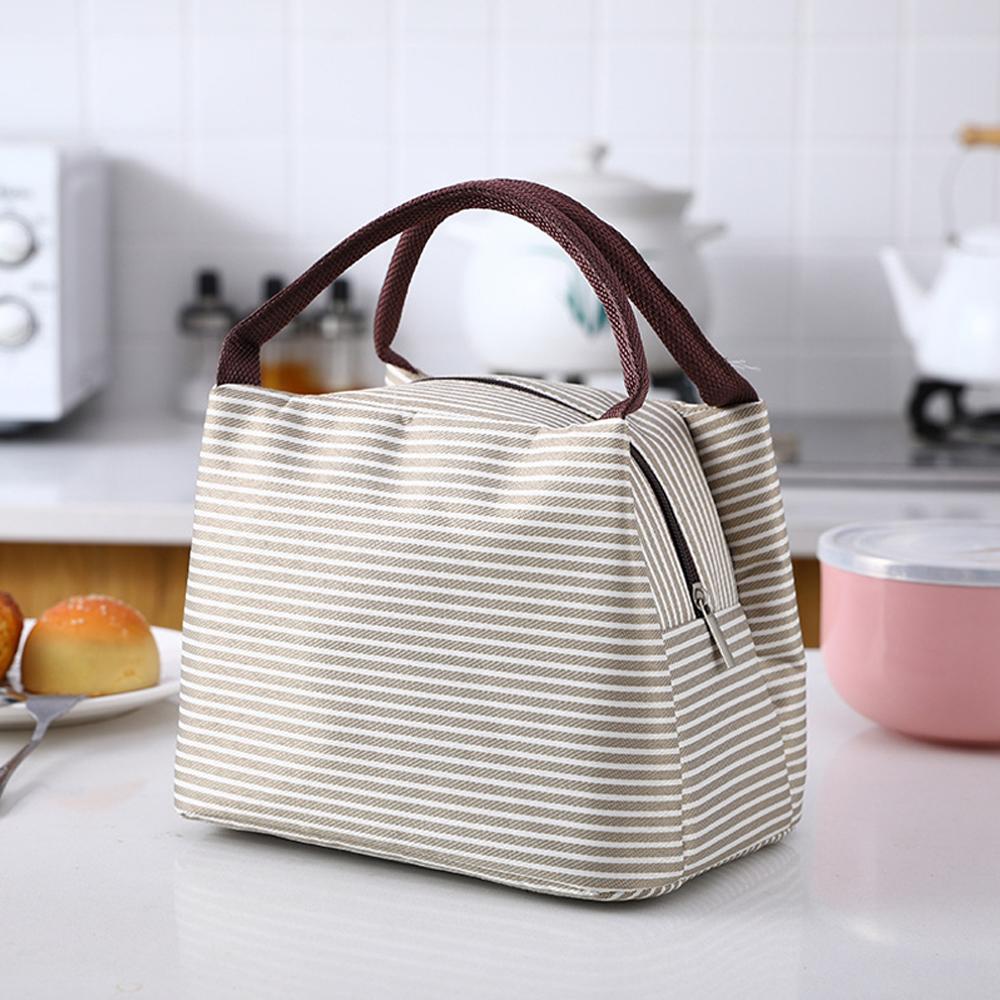 Food Storage Thermos - Stripes Lunch Bag For Women Isothermal
