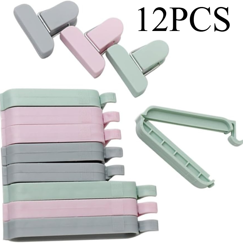 Food Storage Plastic Bag - 12pcs Mixed Color Plastic Sealing Clips
