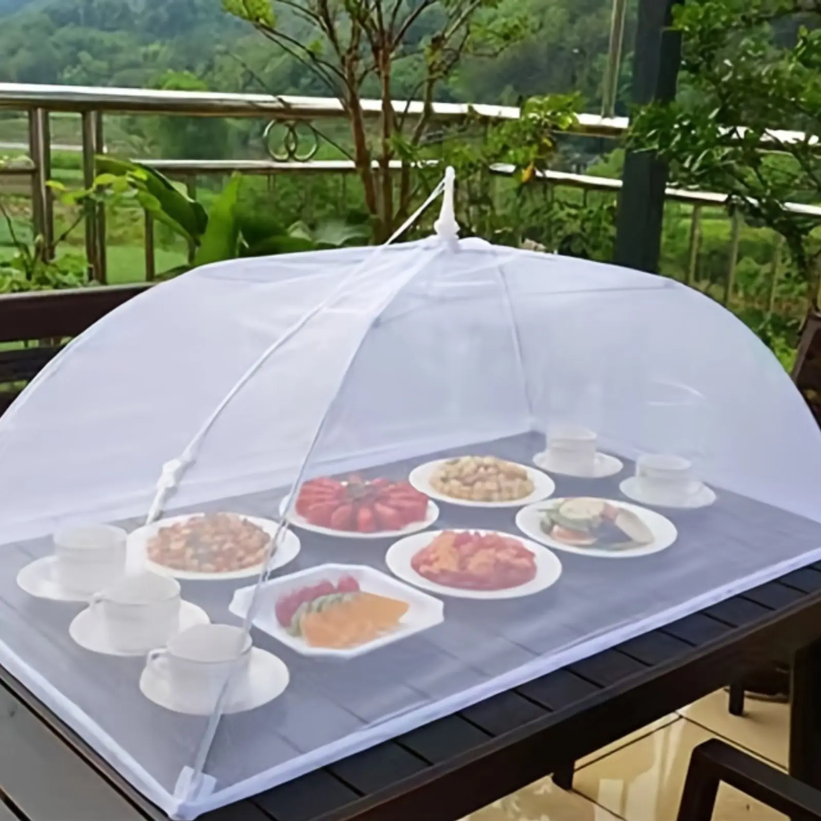 Food Storage Net - Large pop-up white mesh food cover