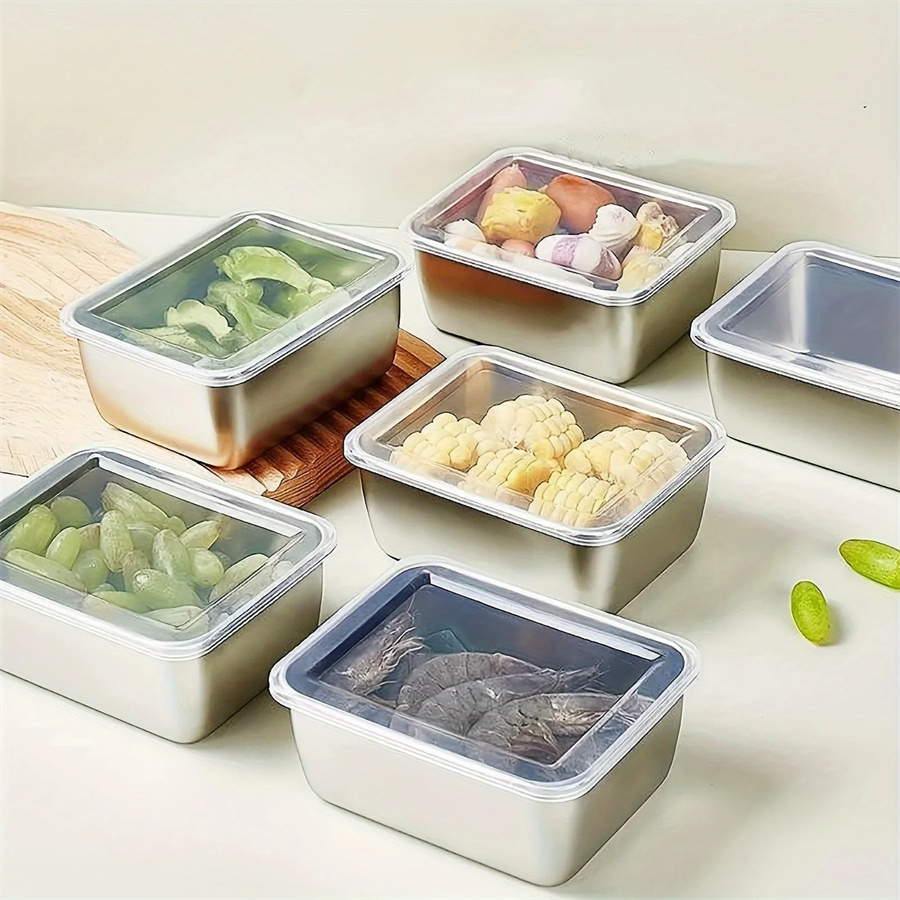 Food Storage Cabinet - 1/3/5pcs Stainless Steel Food Storage Box