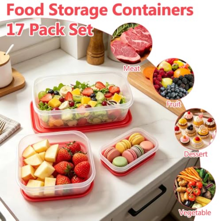 17Pcs Plastic Food Storage Set - огляд і ціна Food Storage Lid