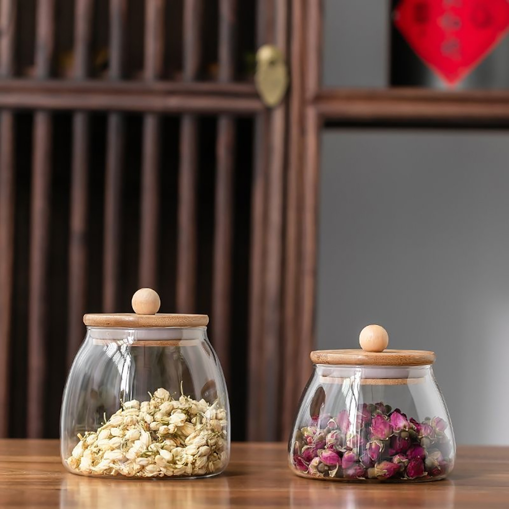 Wooden Lid Glass Sealed Jar Fo - огляд і ціна Glass Food Storage Xl