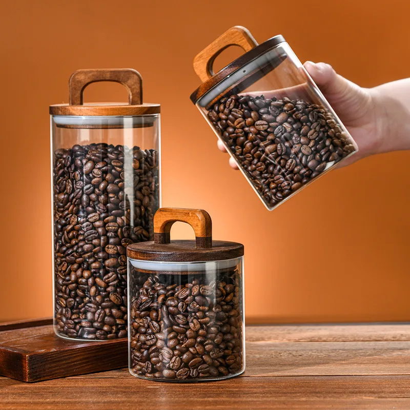 700-2100ml Wood Lid Glass Jar  - огляд і ціна Glass Food Storage Xl