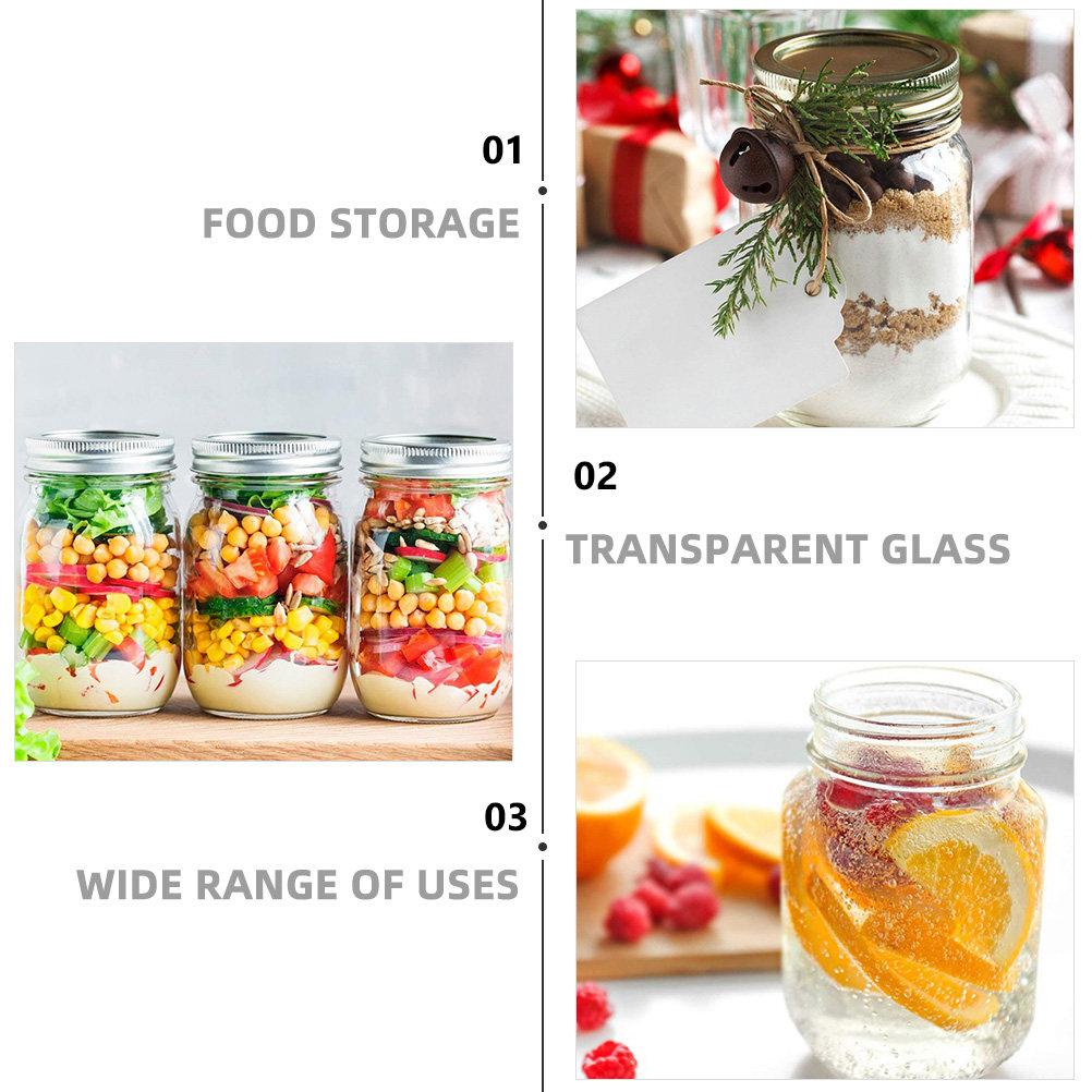 6Pcs Transparent Round Glass J - огляд і ціна Food Storage Lid