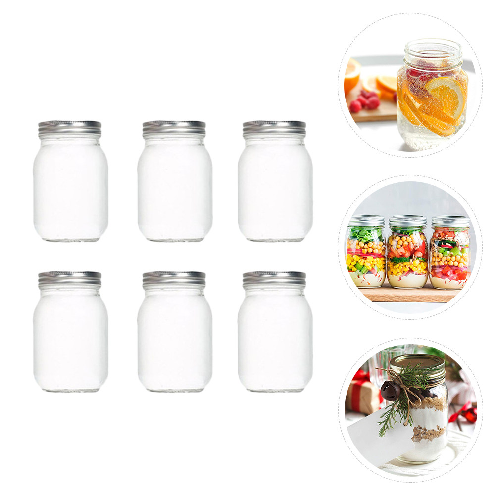 6Pcs Transparent Round Glass J - огляд і ціна Food Storage Lid
