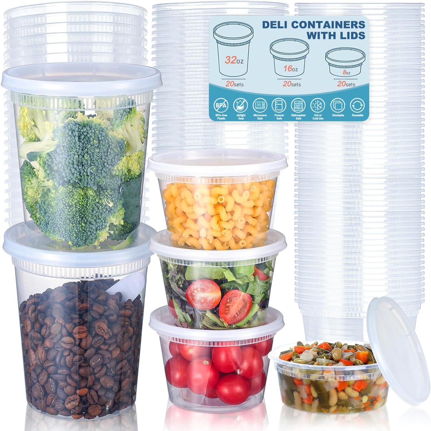 24pcs Deli Food Storage Contai - огляд і ціна Food Storage Order
