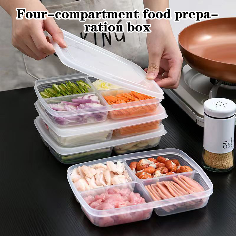 New【4 Grids Plastic Storage Bo - огляд і ціна Food Storage Cabinet