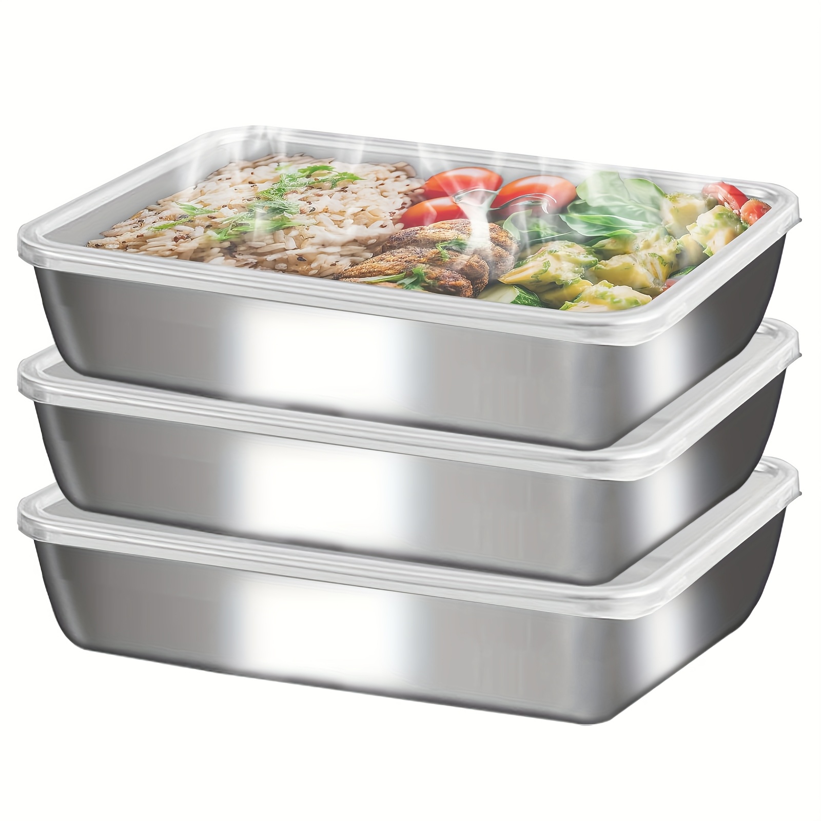 3pcs Stainless Steel Food Cont - огляд і ціна Food Storage Lunch Box