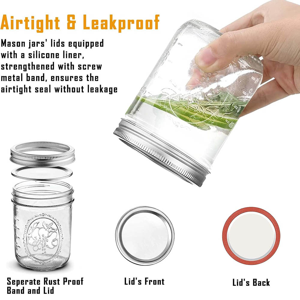 16oz Wide Mouth Mason Jars wit - огляд і ціна Food Storage Lid