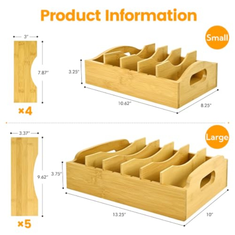 2 Pack Bamboo Lid Organizer, 1 - огляд і ціна Food Storage Lid