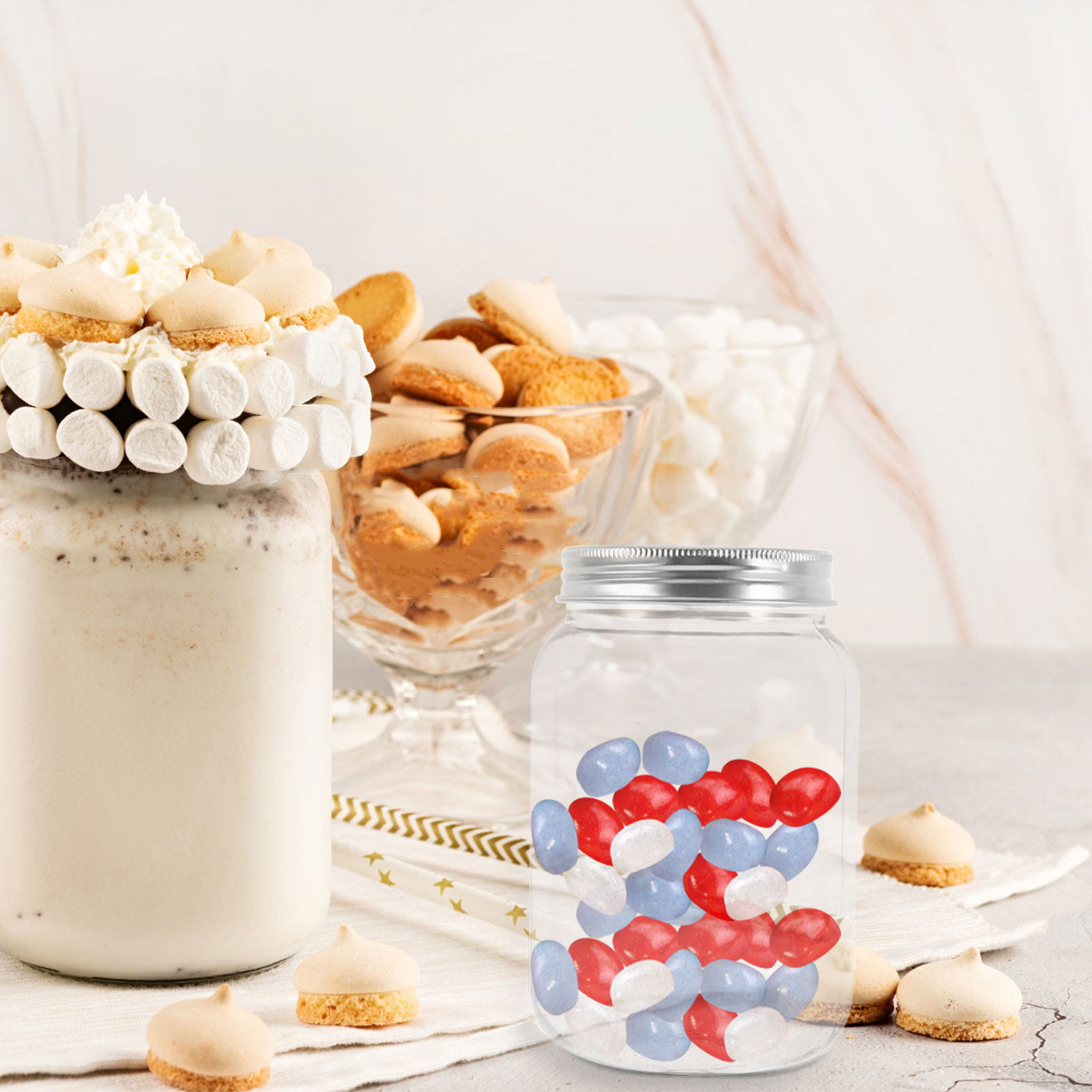 4Pcs Clear Plastic Mason Jars  - огляд і ціна Food Storage Lid
